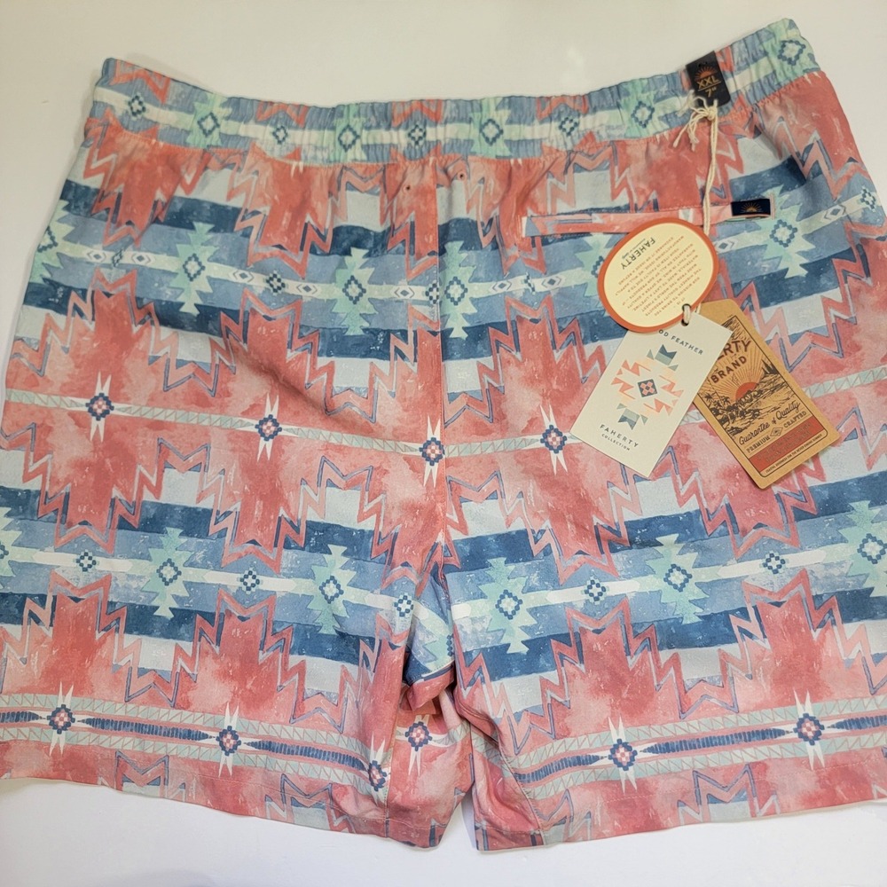 Faherty Shorelite Trunk 7in Mens XXL Swim Shorts Water Color Star Nat Aztec NEW